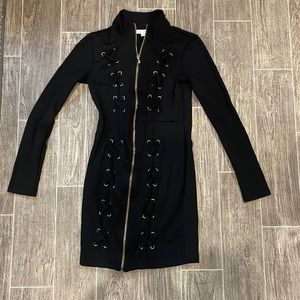 Active USA black long sleeve mini dress